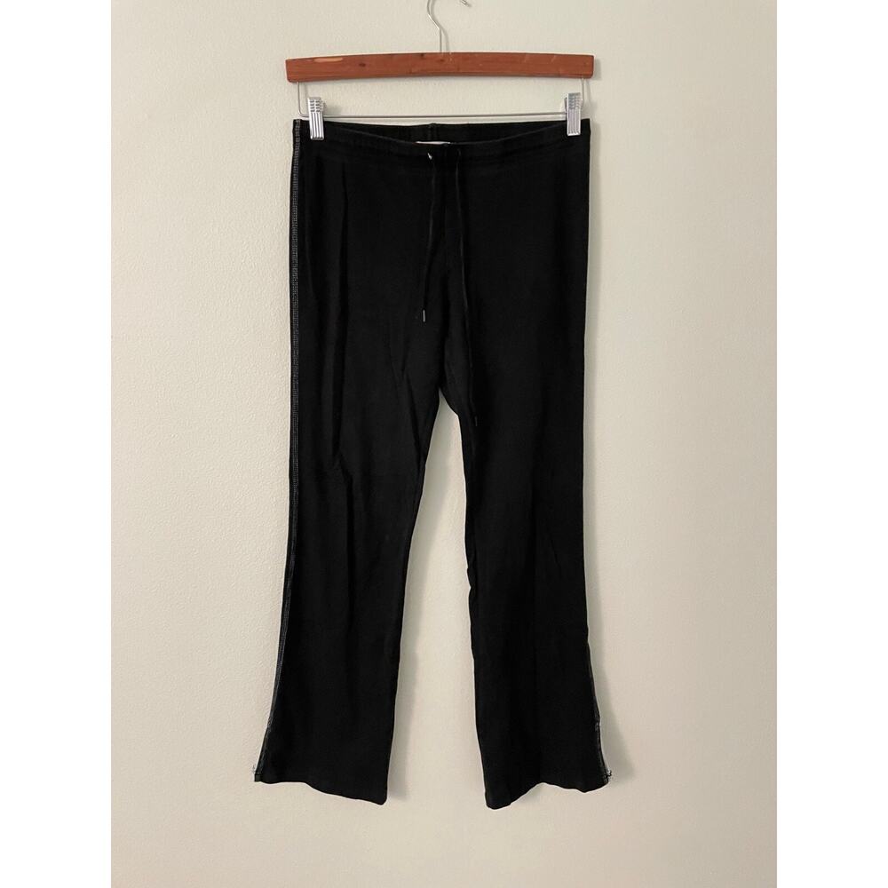 Vintage Vital Womens Track Pants Size Medium Black Flare Leg Sporty 90s Y2K READ